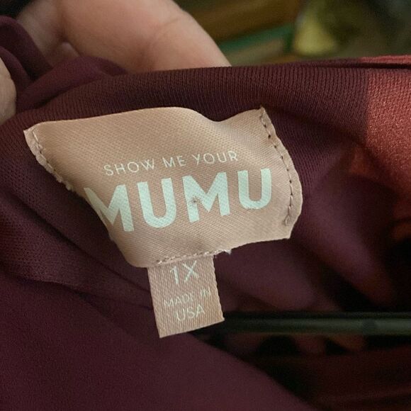 EUC Show Me Your Mumu Noelle Flutter Burgundy Merlot Wine Wrap Maxi Dress - Picture 4 of 6